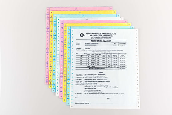 5 Plys Kohlenstofffreies / Nicht-Kohlenstoffpapier für kontinuierliche Rechnungen FSC Jungholzpulp 55 gm 60 gm 62 gm 75 gm 78 gm
